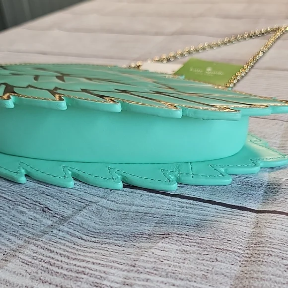 NWT Kate Spade Green Leaf Shape Crossbody Bag - Picture 5 of 10